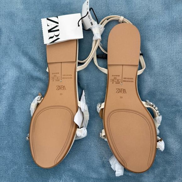 Zara Crystal Rhinestone Encrusted Embellished Sandals - Picture 10 of 13